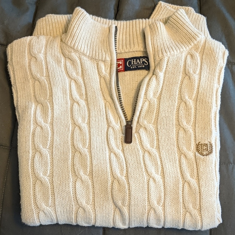 Chaps Cable Knit 1/4 Zip Sweater